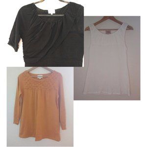 Anthropologie Deletta tops M and L -- lot of three